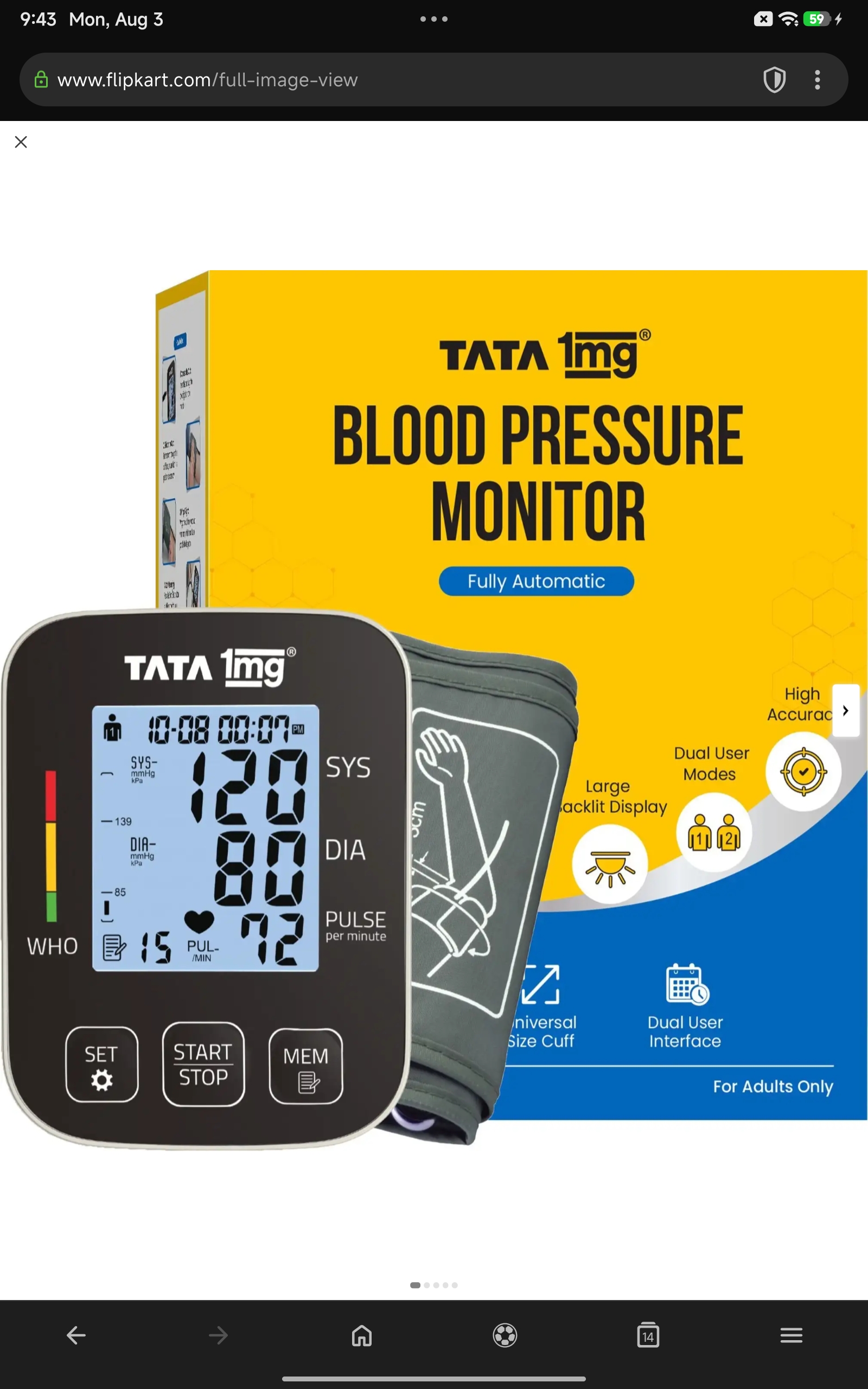 TATA 1mg T1MG/BP05 Blood Pressure Monitor