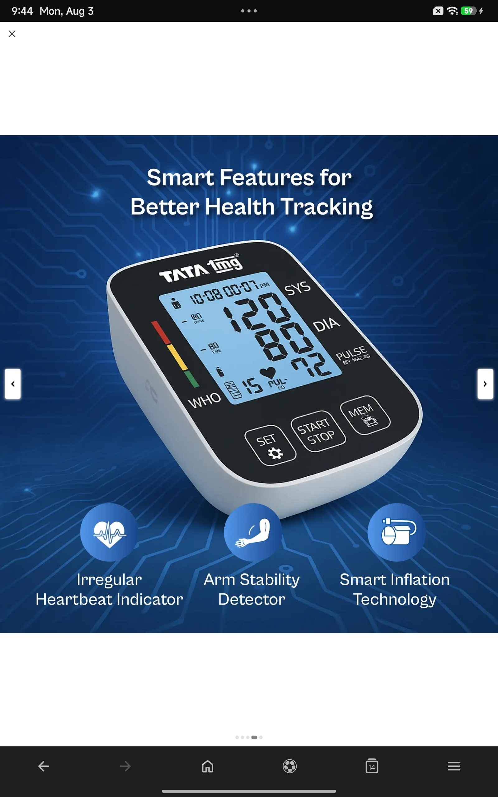 TATA 1mg T1MG/BP05 Blood Pressure Monitor - Image 5