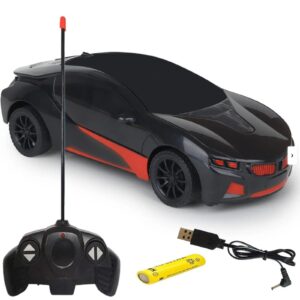 Remote Control Toy Car Electric Chargeable 3D Lightning (Black) Type Remote Control Car