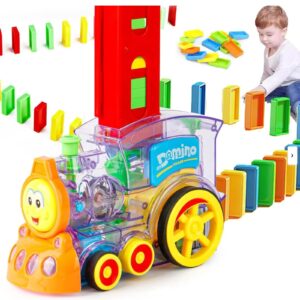 Domino Train Toy 40 Pieces Domino Blocks Set with Light & Sound