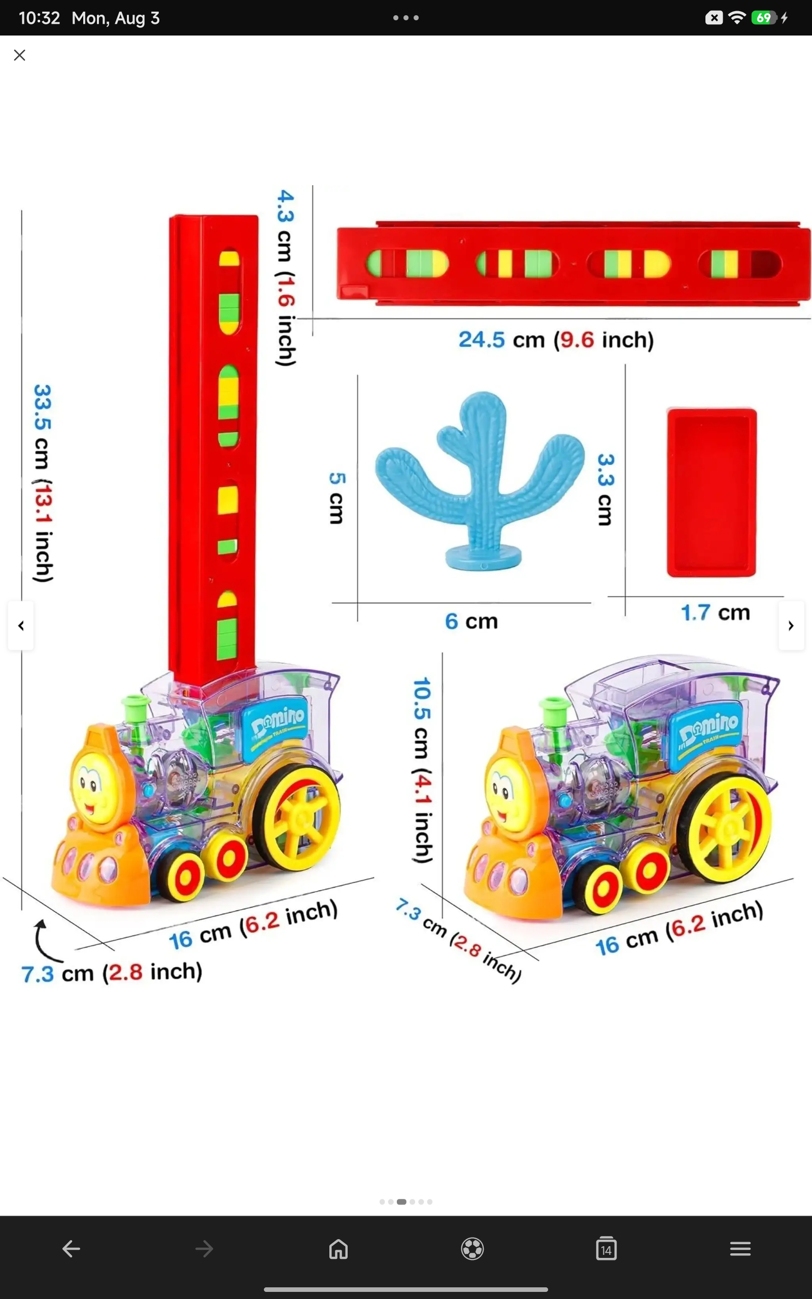 Domino Train Toy 40 Pieces Domino Blocks Set with Light & Sound - Image 3
