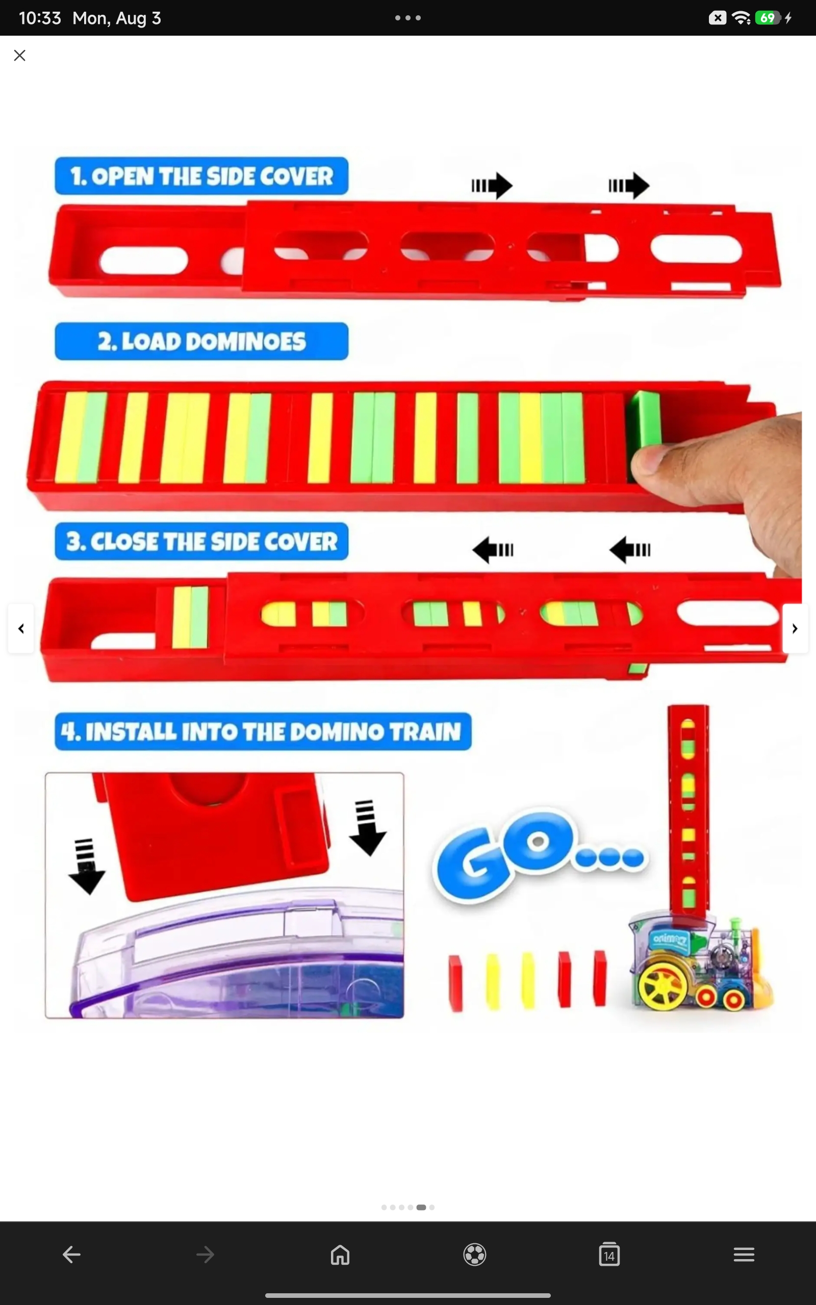 Domino Train Toy 40 Pieces Domino Blocks Set with Light & Sound - Image 4