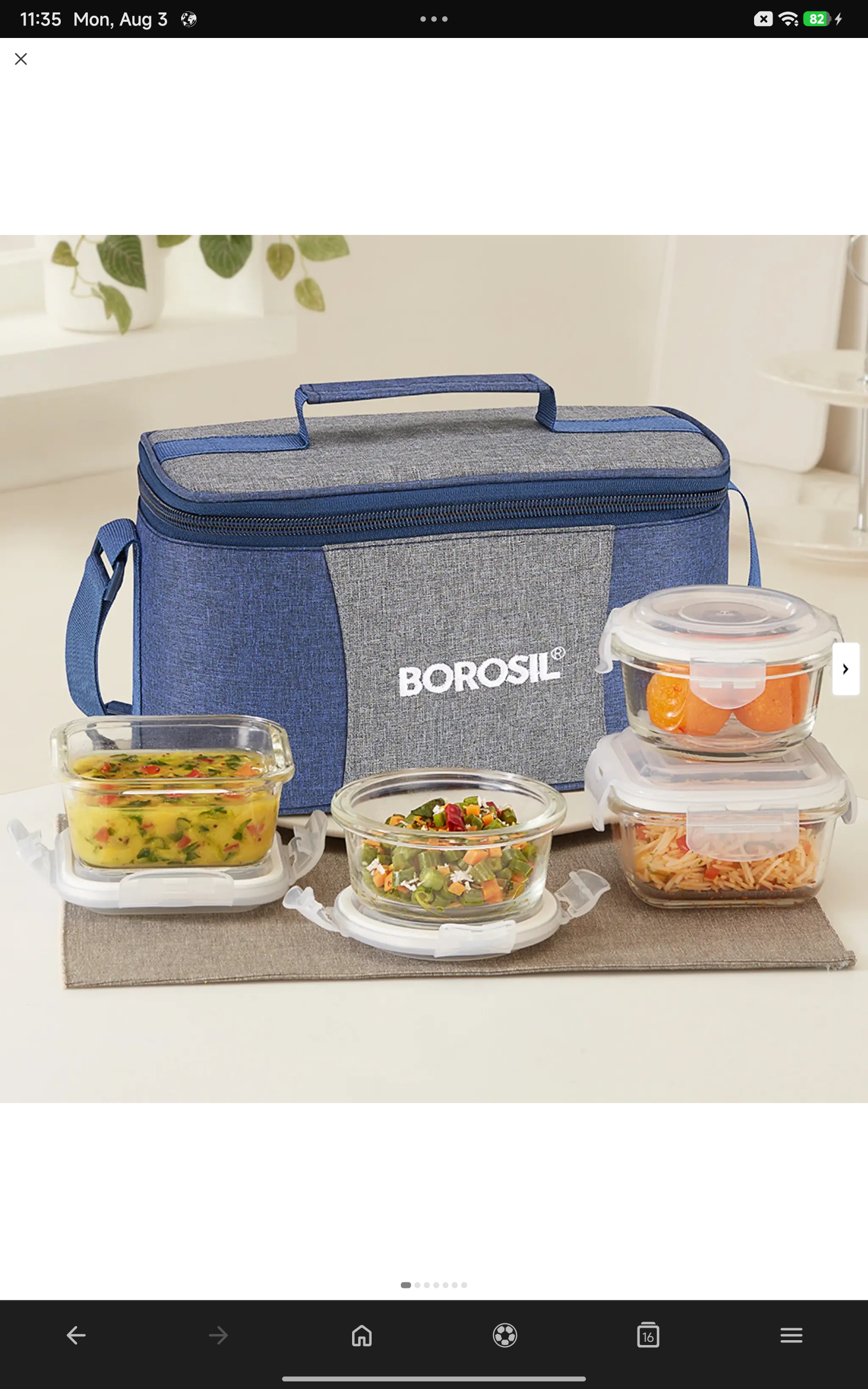 BOROSIL Alora Universal Glass Lunchbox, 4 pc Set (320 ml x 2 + 240 ml x 2)
