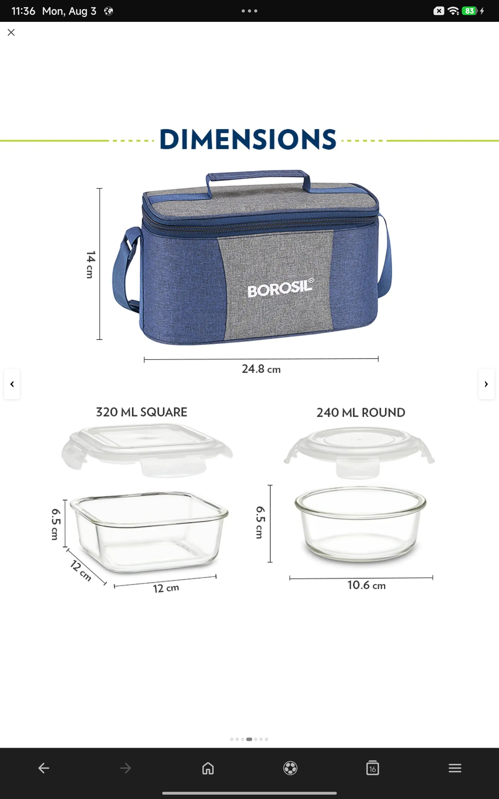 BOROSIL Alora Universal Glass Lunchbox, 4 pc Set (320 ml x 2 + 240 ml x 2) - Image 4